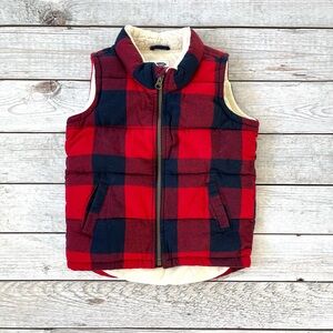 Old Navy Red/Navy Buffalo Plaid Vest